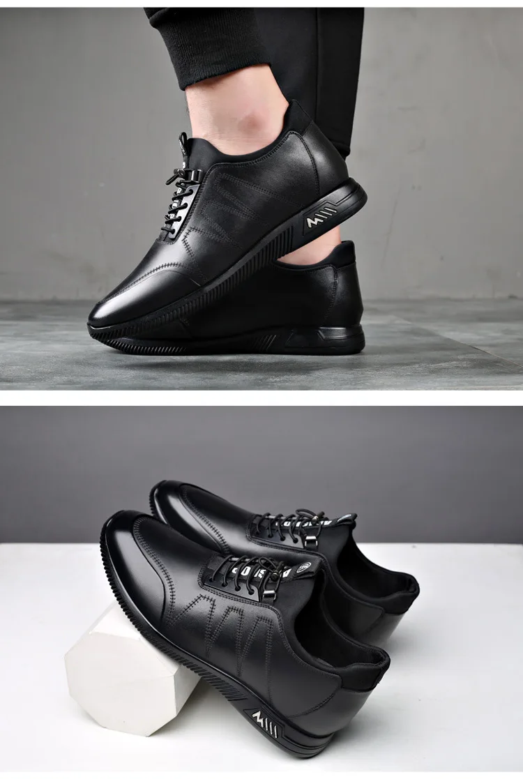 Sneakers Heightening Shoes Men's Formal Shoes 6/8CM Height Increase Shoes Leather Shoes Man Daily Life Height Increasing Shoes-11