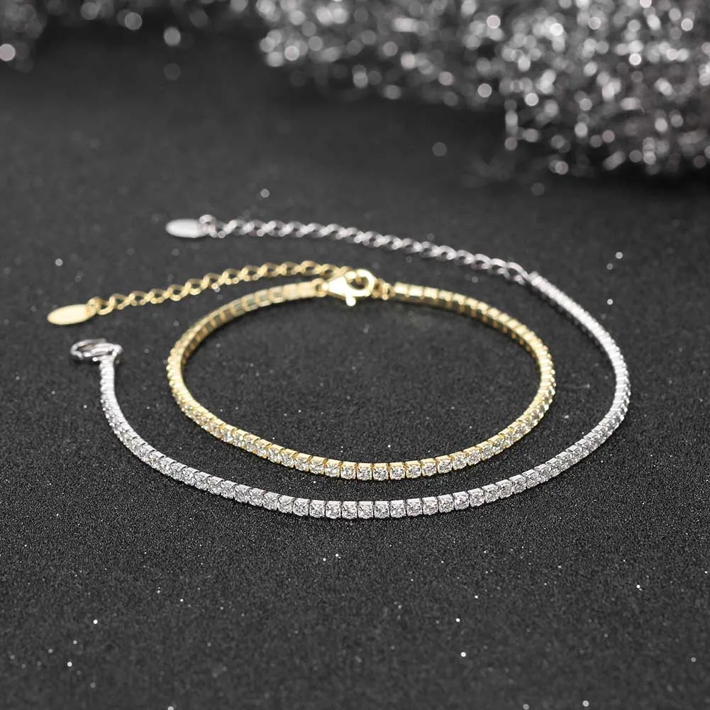 ORSA JEWELS Fashion Tennis Bracelet 925 Sterling Silver Multicolour Zircon Tennis Chain Bracelet for Women Party Jewelry SB190-24