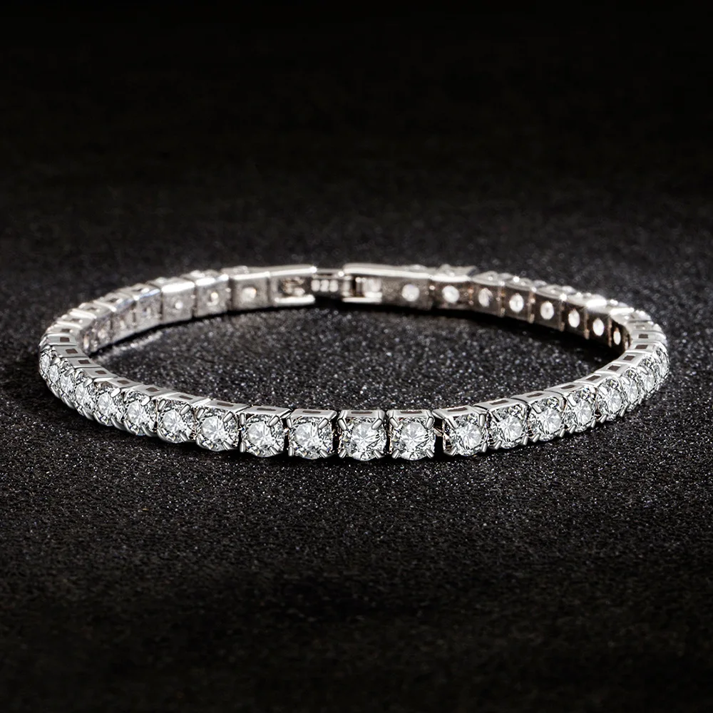 Lihong S925 Sterling Silver Bracelet Zirconia Tennis Ball Women Fashion Simple Engagement Wedding Charm Jewelry 4mm 16-20cm-6