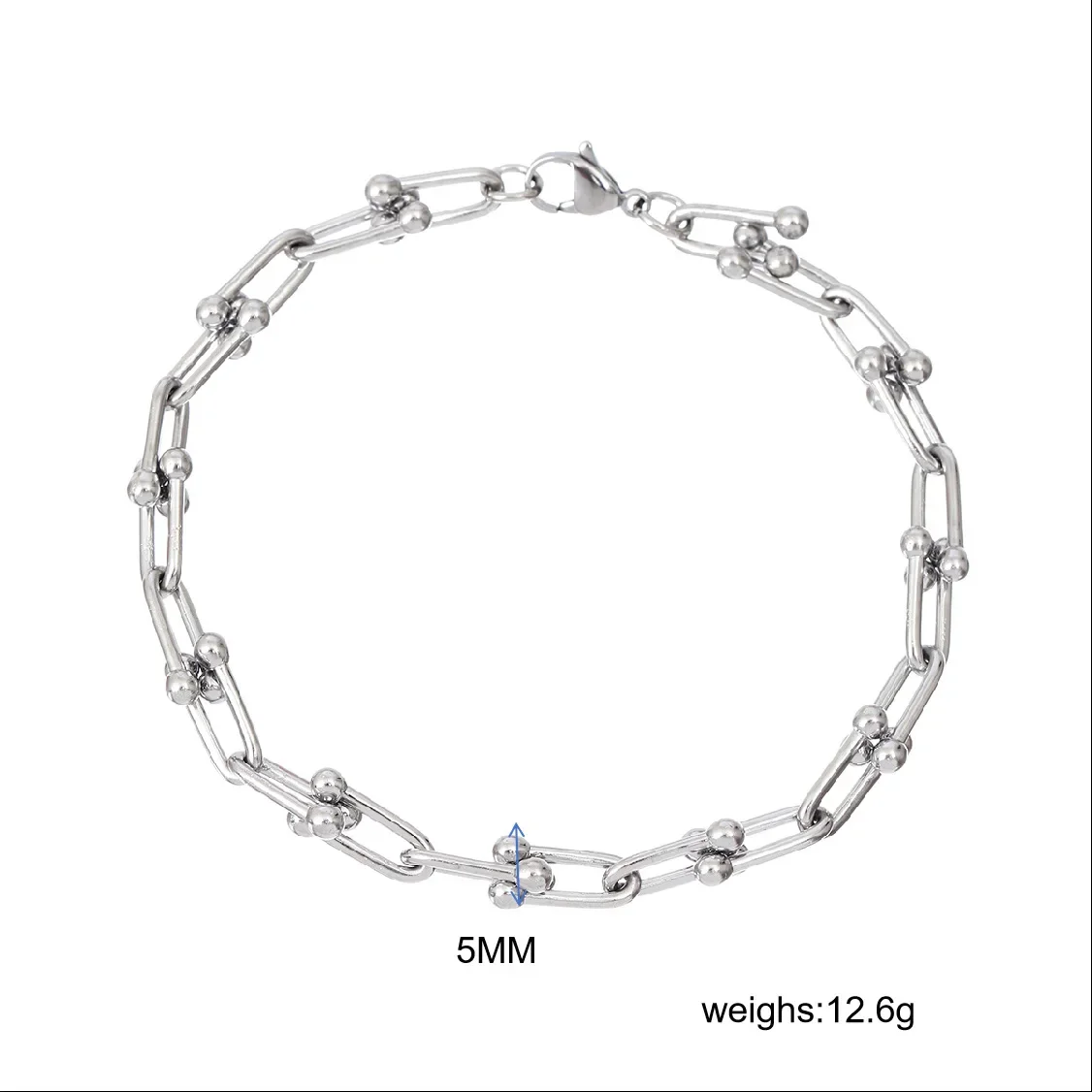 New Style Stainless Steel U-Shaped Hoof Chain Bracelet For Men And Women Fashionable Jewelry Wholesale Cross-Border Supply-1 New Style Stainless Steel U-Shaped Hoof Chain Bracelet For Men And Women Fashionable Jewelry Wholesale Cross-Border Supply-1