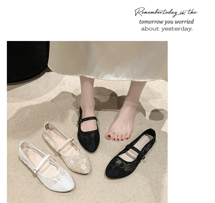 2024 New Women Flats Shoes Summer Ballet Flats Fashion Bow Women Shoes Slip on Sweet Hollow Flat Shoes Female Zapatos De Mujer-21
