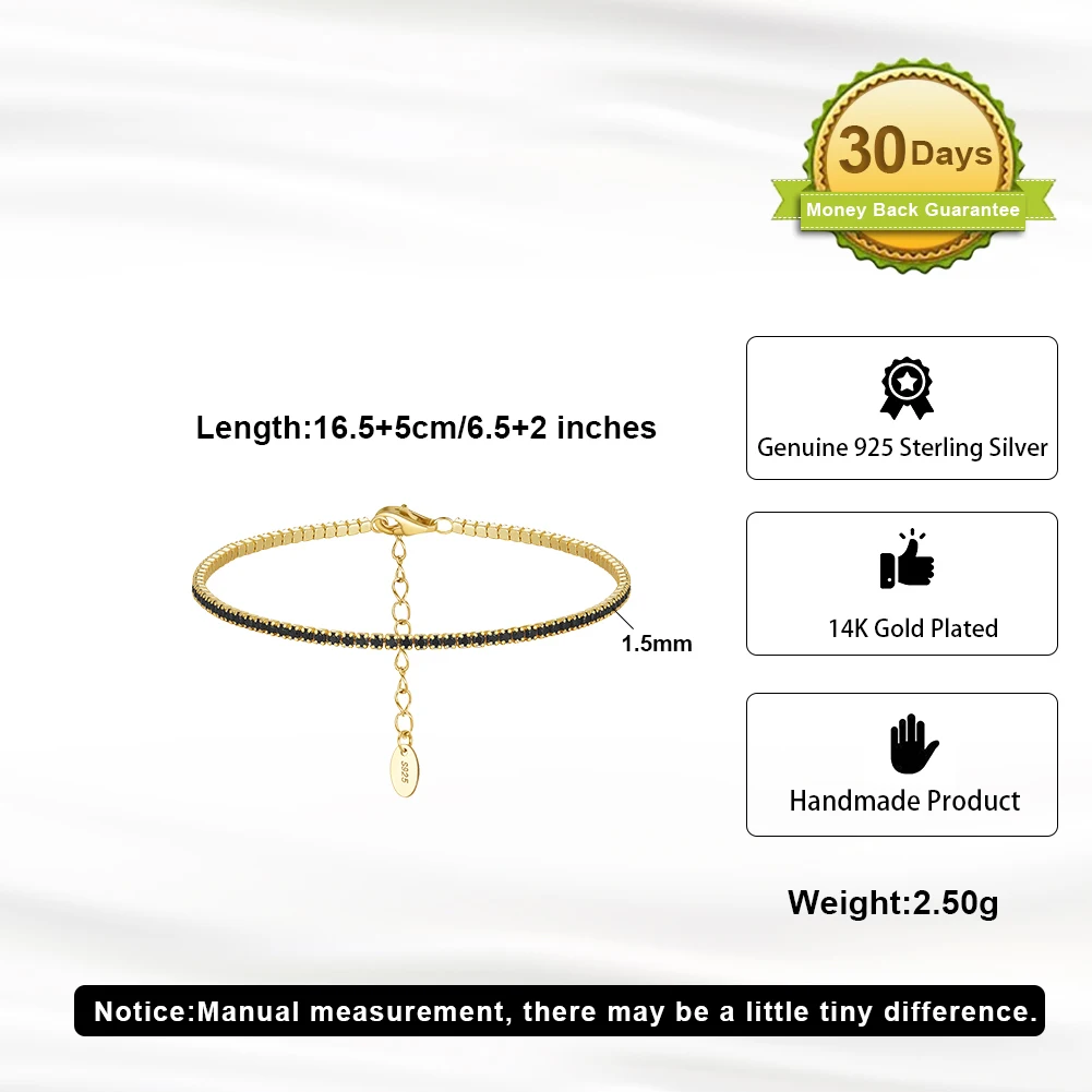 ORSA JEWELS Fashion Tennis Bracelet 925 Sterling Silver Multicolour Zircon Tennis Chain Bracelet for Women Party Jewelry SB190-5