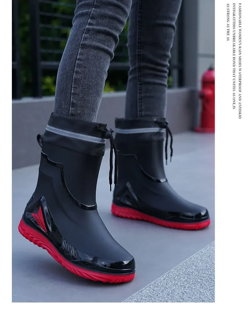 Waterproof Men's Rain Shoes Outdoor Non-slip Work Shoes Fleece Lined Cotton Warm Rain Boots Kitchen Footwear Male-6 Waterproof Men's Rain Shoes Outdoor Non-slip Work Shoes Fleece Lined Cotton Warm Rain Boots Kitchen Footwear Male-6