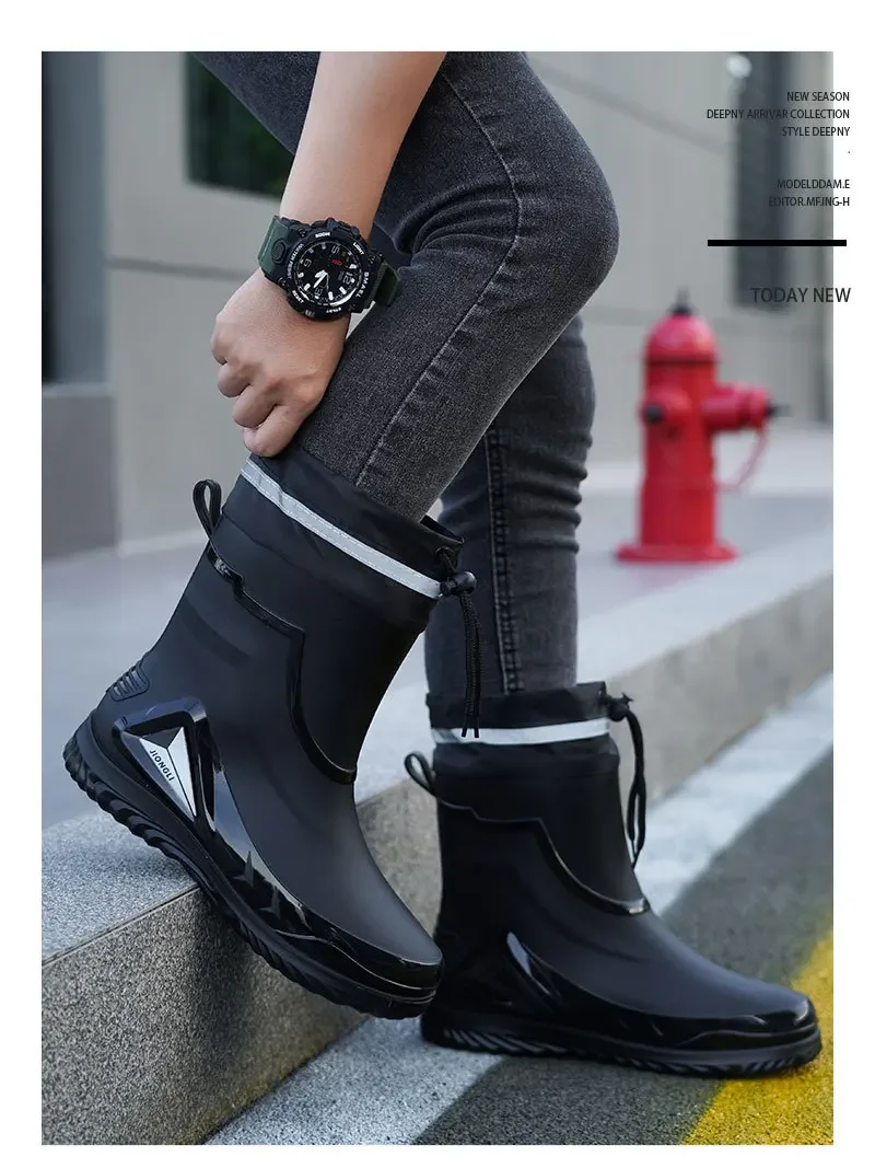 Waterproof Men's Rain Shoes Outdoor Non-slip Work Shoes Fleece Lined Cotton Warm Rain Boots Kitchen Footwear Male-7 Waterproof Men's Rain Shoes Outdoor Non-slip Work Shoes Fleece Lined Cotton Warm Rain Boots Kitchen Footwear Male-7