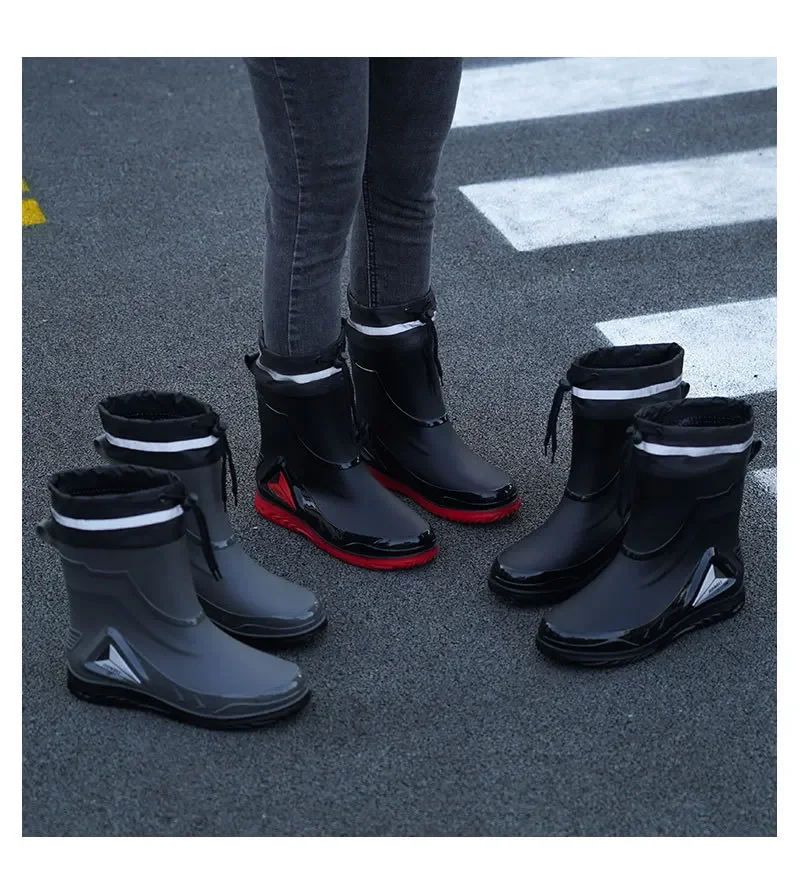 Waterproof Men's Rain Shoes Outdoor Non-slip Work Shoes Fleece Lined Cotton Warm Rain Boots Kitchen Footwear Male-22 Waterproof Men's Rain Shoes Outdoor Non-slip Work Shoes Fleece Lined Cotton Warm Rain Boots Kitchen Footwear Male-22