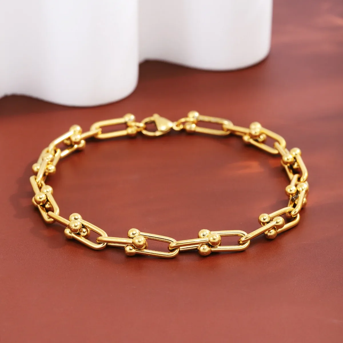 New Style Stainless Steel U-Shaped Hoof Chain Bracelet For Men And Women Fashionable Jewelry Wholesale Cross-Border Supply-5 New Style Stainless Steel U-Shaped Hoof Chain Bracelet For Men And Women Fashionable Jewelry Wholesale Cross-Border Supply-5