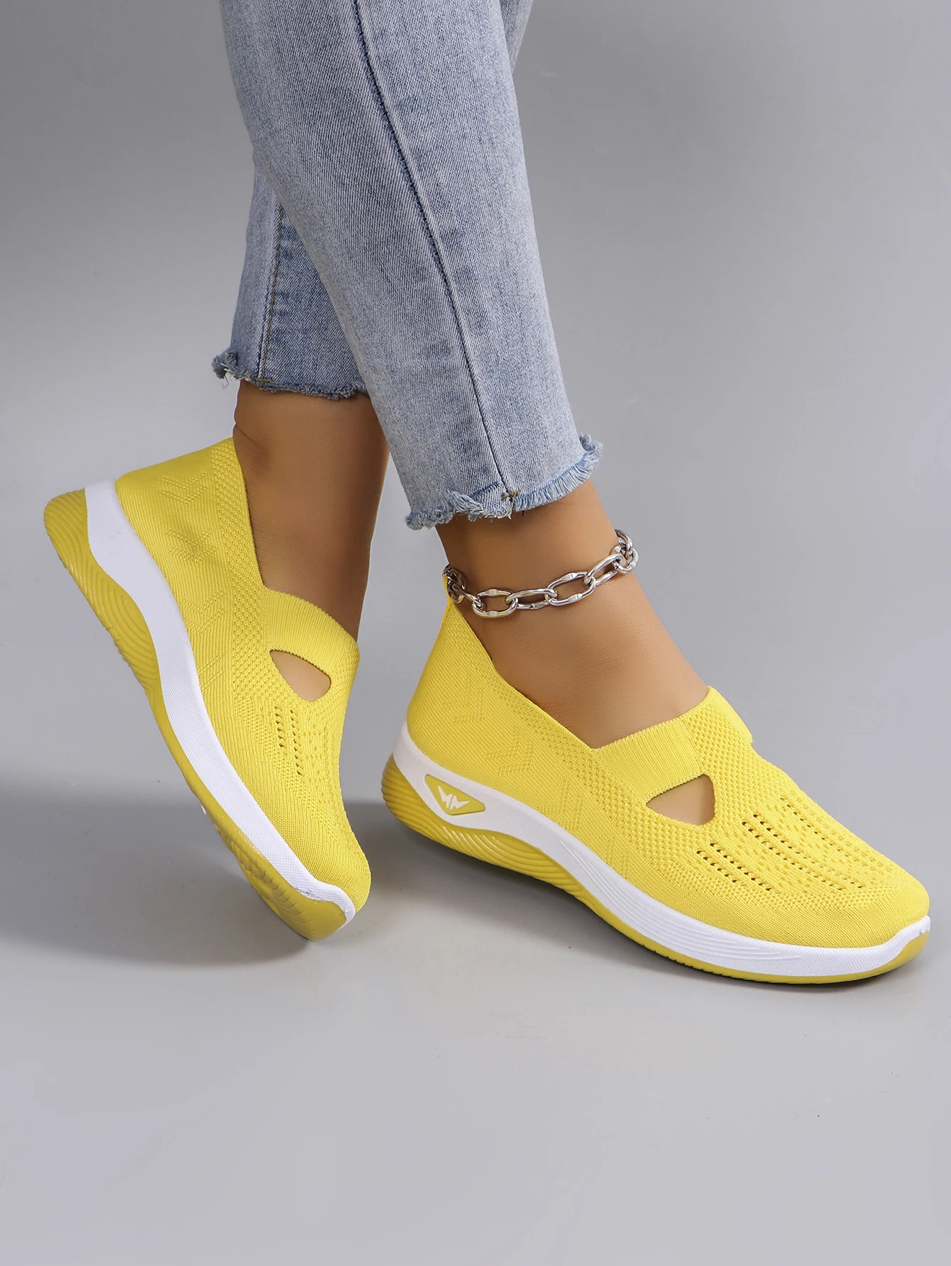 Spring new women's sports shoes, fashionable, breathable, lightweight, non-slip, wear-resistant, casual sports shoes, flat shoes-31