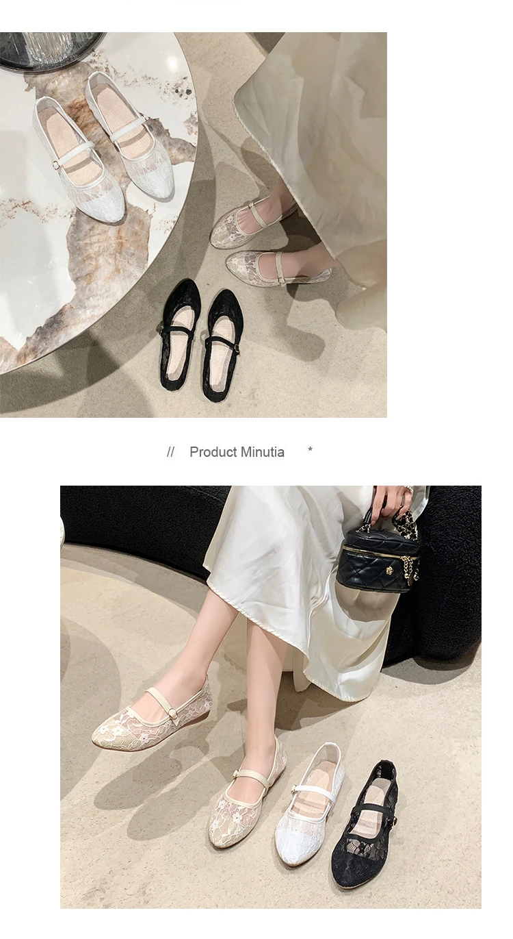 2024 New Women Flats Shoes Summer Ballet Flats Fashion Bow Women Shoes Slip on Sweet Hollow Flat Shoes Female Zapatos De Mujer-12