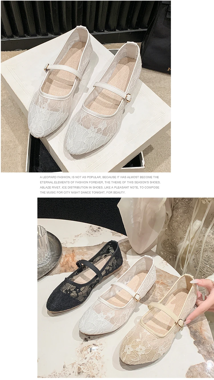 2024 New Women Flats Shoes Summer Ballet Flats Fashion Bow Women Shoes Slip on Sweet Hollow Flat Shoes Female Zapatos De Mujer-23