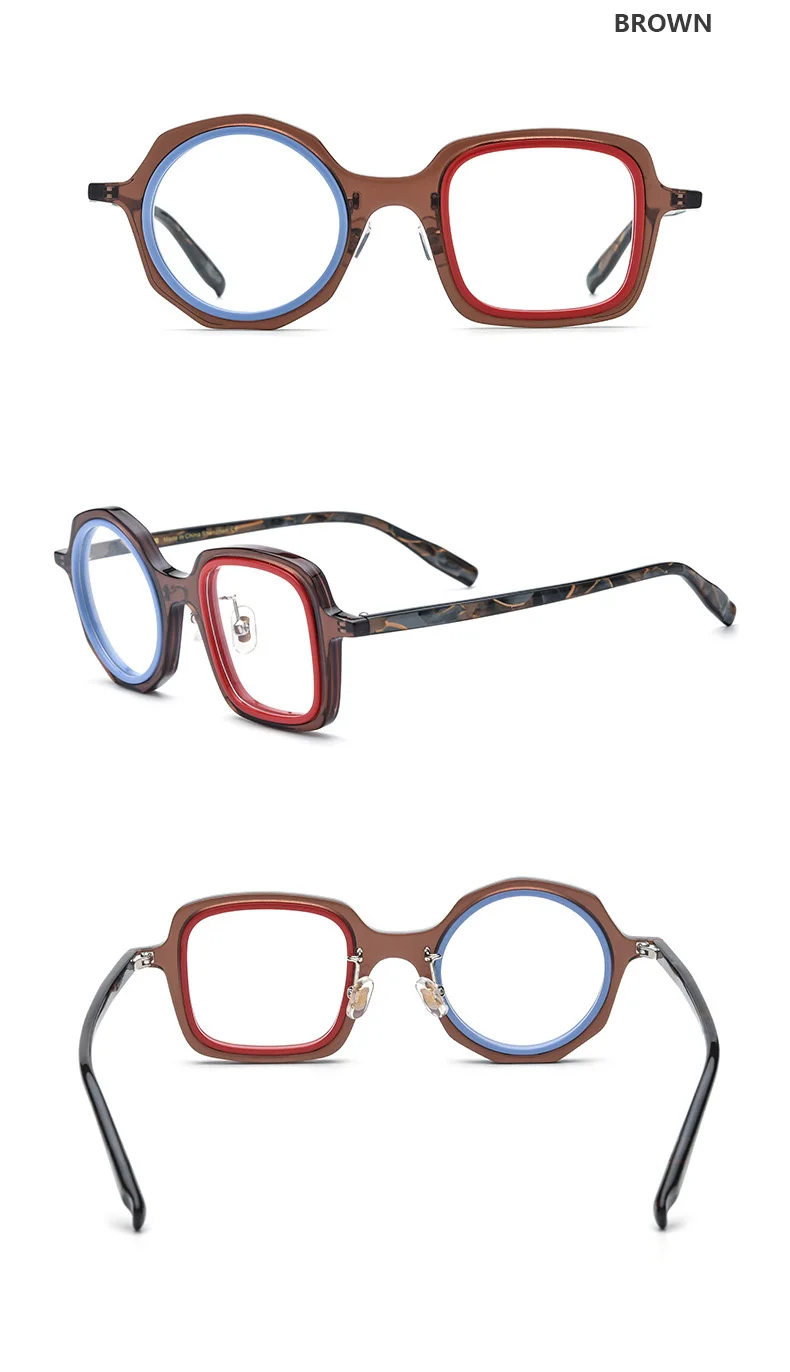 Wind Red 2025 New Acetate Glasses Frame Men Luxury Optical Prescription Glasse Frame Woman Retro Round Square Fashion Frame Z487-10 Wind Red 2025 New Acetate Glasses Frame Men Luxury Optical Prescription Glasse Frame Woman Retro Round Square Fashion Frame Z487-10