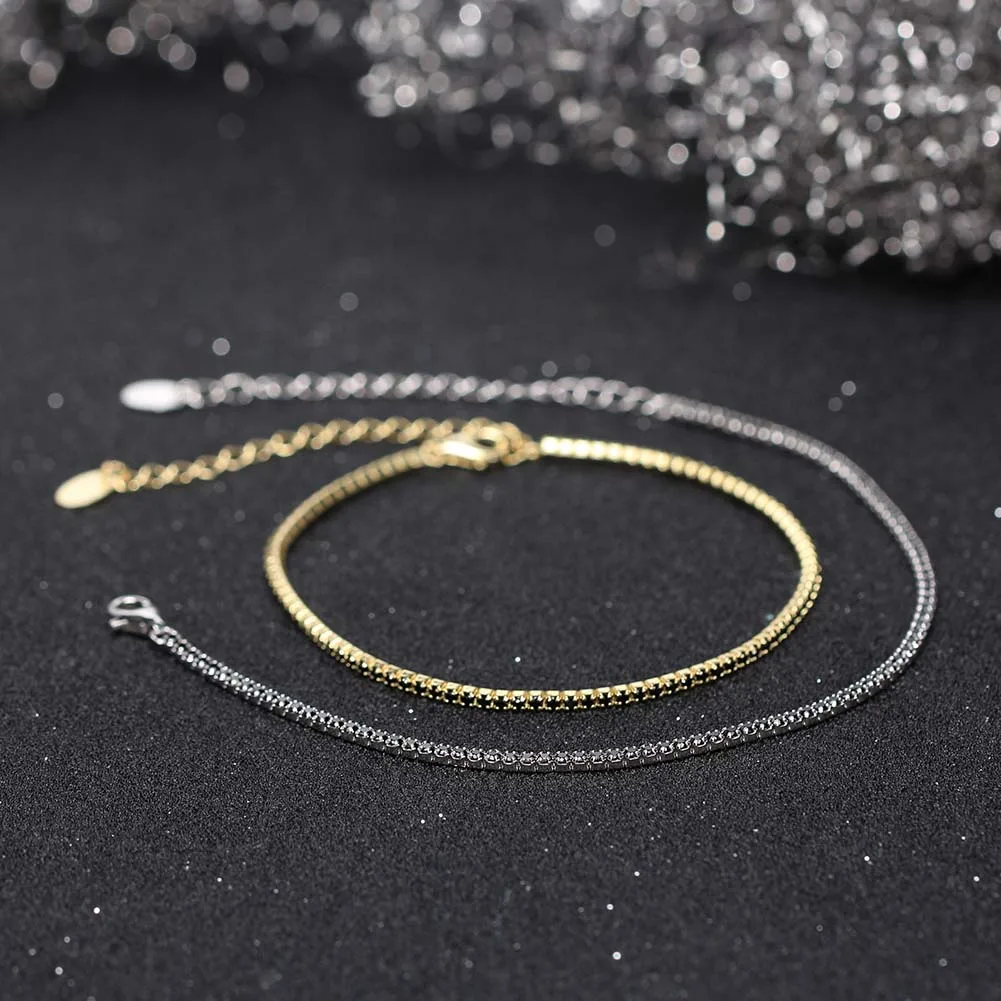 ORSA JEWELS Fashion Tennis Bracelet 925 Sterling Silver Multicolour Zircon Tennis Chain Bracelet for Women Party Jewelry SB190-8
