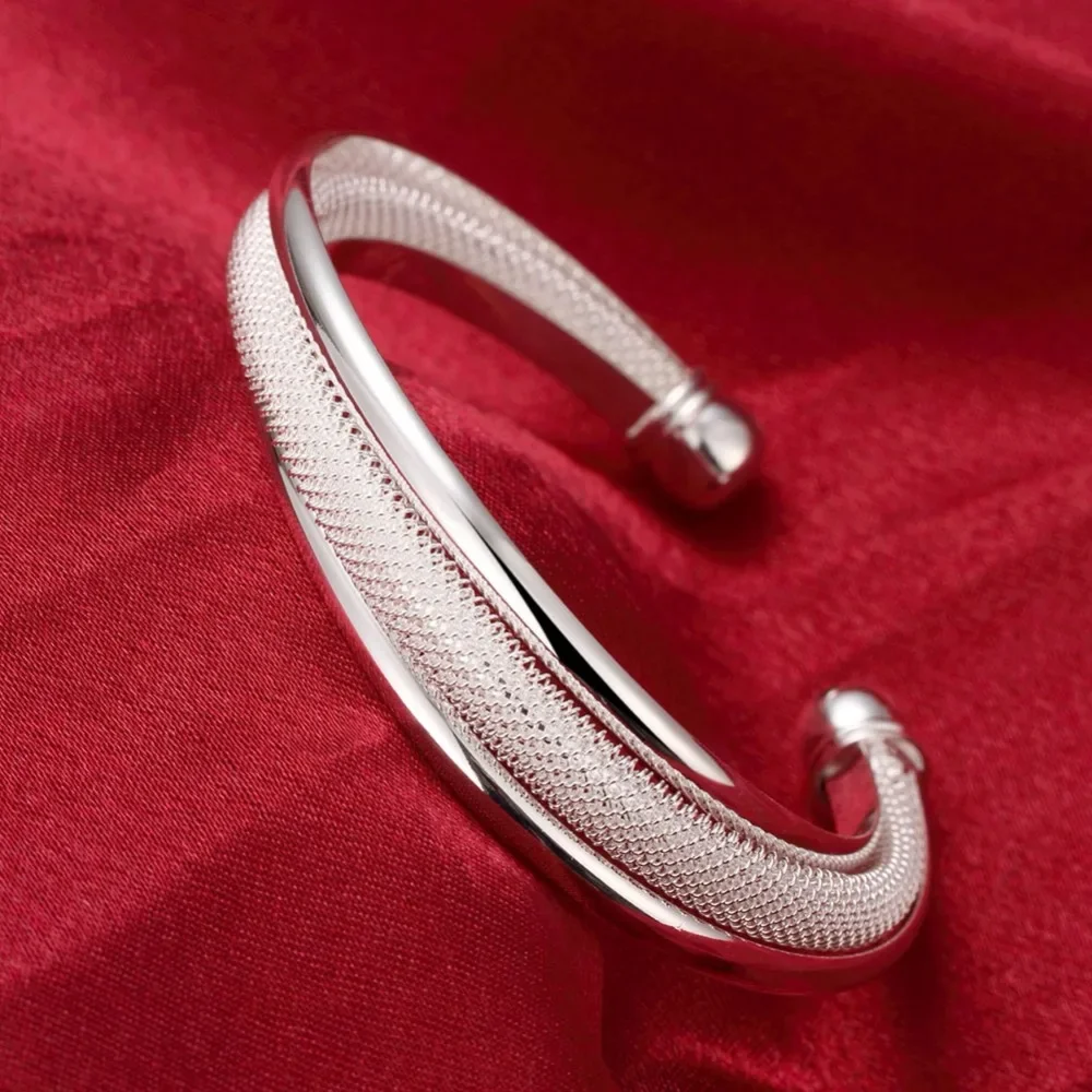Trendy 925 Sterling Silver Big Bangles Bracelet Cute Charms for Women Lady Fashion Jewelry Adjustment Cuff Wedding Luxury-2 Trendy 925 Sterling Silver Big Bangles Bracelet Cute Charms for Women Lady Fashion Jewelry Adjustment Cuff Wedding Luxury-2