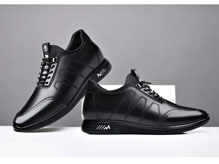 Sneakers Heightening Shoes Men's Formal Shoes 6/8CM Height Increase Shoes Leather Shoes Man Daily Life Height Increasing Shoes-13