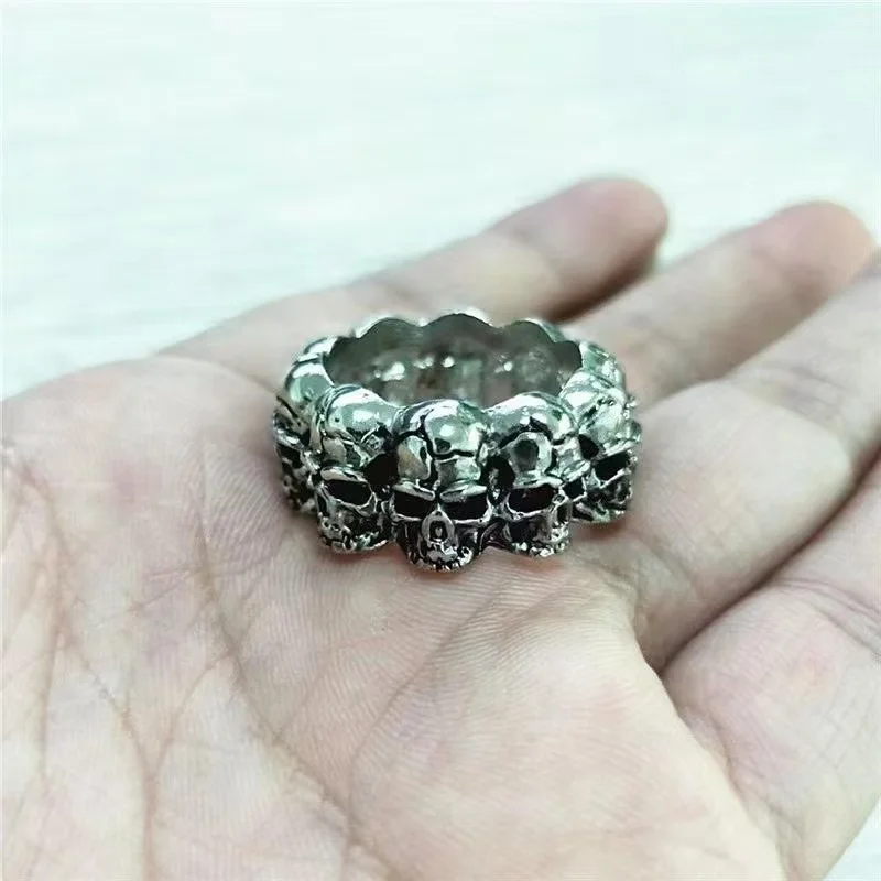 Retro full circle domineering skull ring new fashion men's jewelry-2