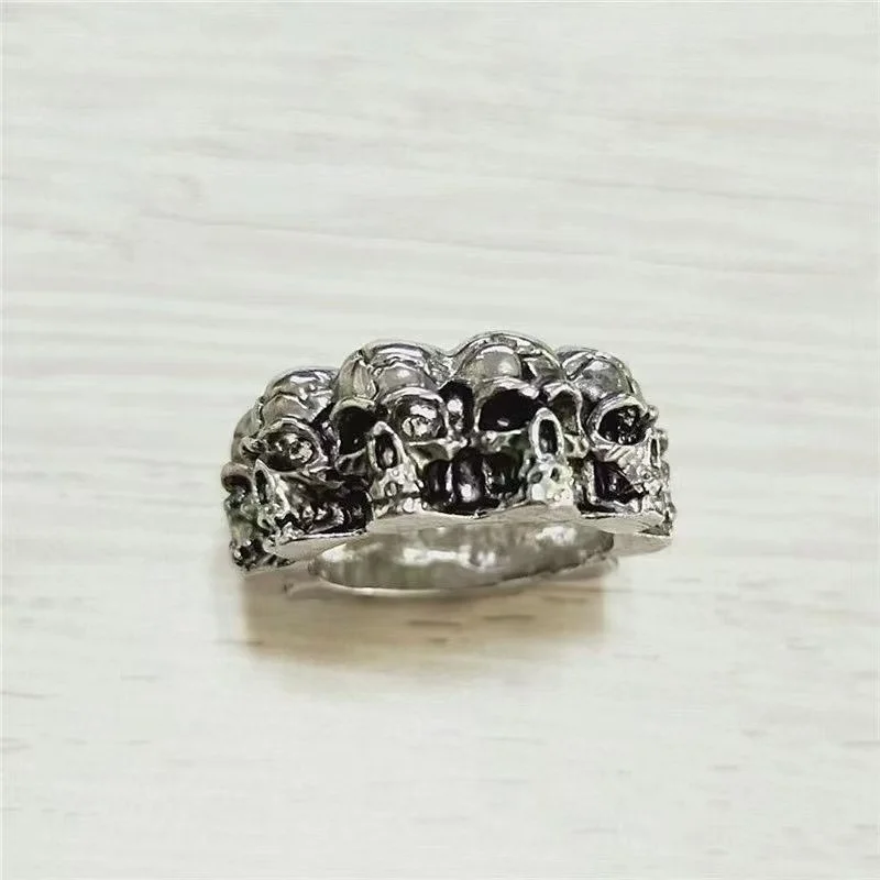 Retro full circle domineering skull ring new fashion men's jewelry-3