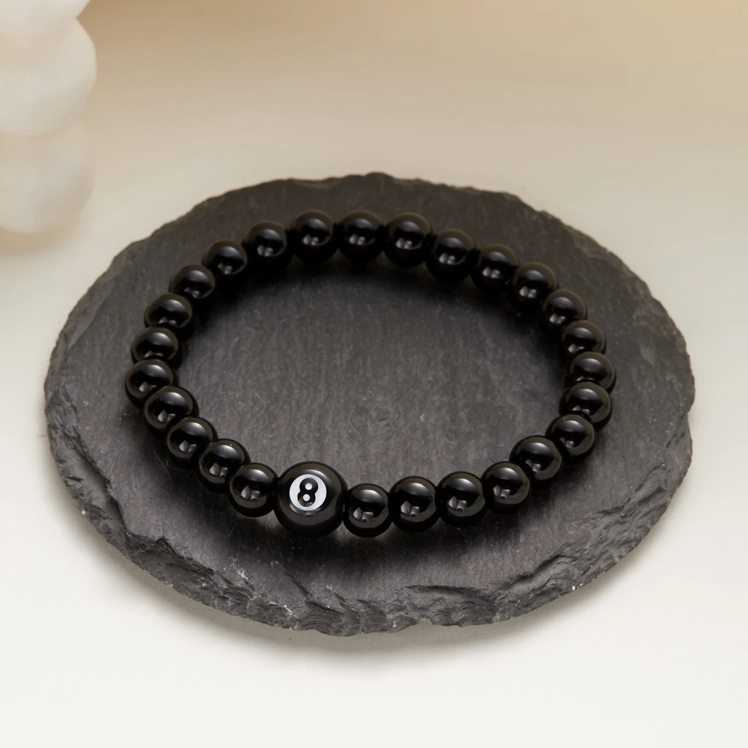 New Billiard Beaded Black 8-Hand Bracelet Ladies Men Cross Lucky Fashion Jewelry Accessories-1