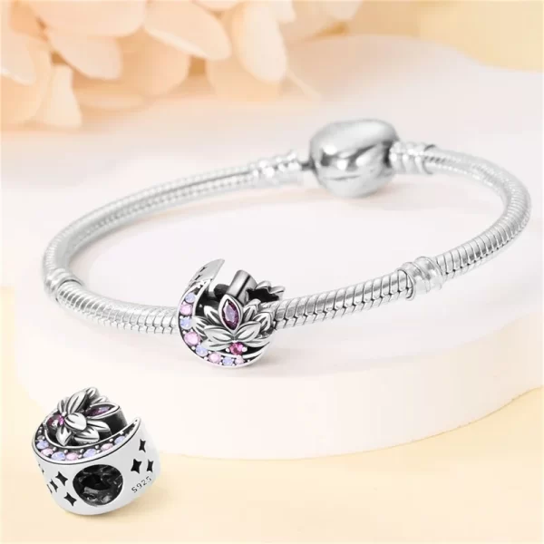 classic silver plated lotus guardian angel heart shaped zircon charms beads fit qikaola 925 original bracelets diy jewelry gifts