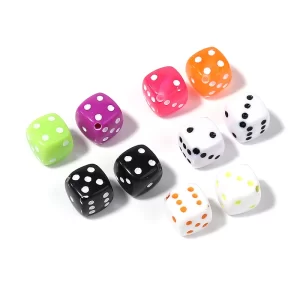 50pcs/lot acrylic dice beads square multicolor shape cubic loose spacer beads forjewelry making diy necklace bracelet accessory