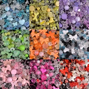 1bag mixing style candy color acrylic beads for diy handmade bracelet jewelry making phone chain accessories