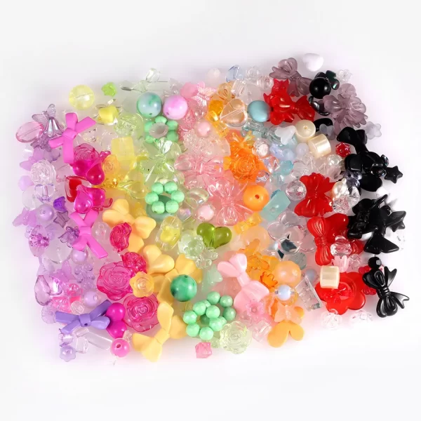 1bag mixing style candy color acrylic beads for diy handmade bracelet jewelry making phone chain accessories