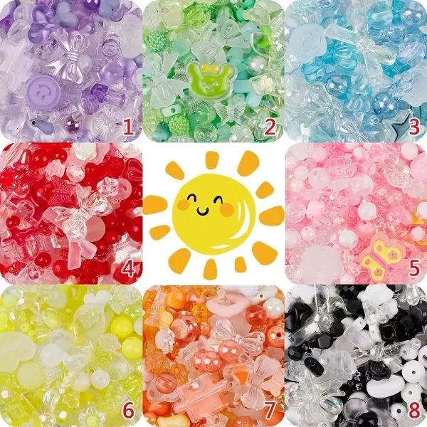 1bag mixing style candy color acrylic beads for diy handmade bracelet jewelry making phone chain accessories