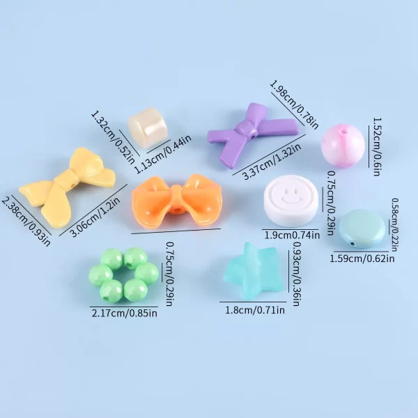 1bag mixing style candy color acrylic beads for diy handmade bracelet jewelry making phone chain accessories