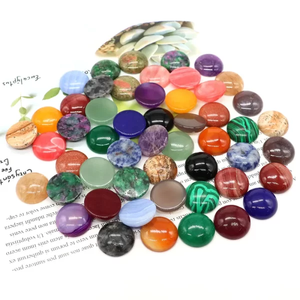 5pcs/lot natural stone cabochon round gemstones beads 6 8 10 12 14 16 18 20 25mm cab cameo diy ring necklace jewelry making