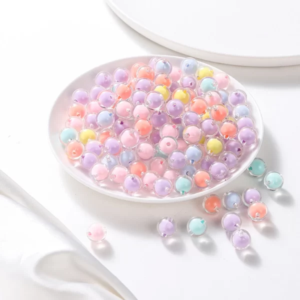 30 50pcs 8 15mm round acrylic transparent frosted ab color loose beads spacer beads for diy jewelry making handmade accessories