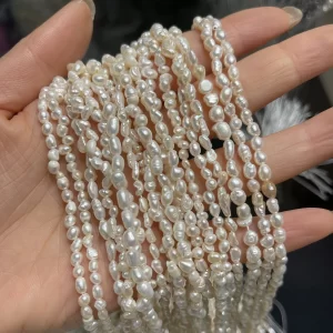 3 4mm 4 5mm irregularly shaped natural freshwater pearl strand beads for jewelry making diy women necklace bracelet accessories