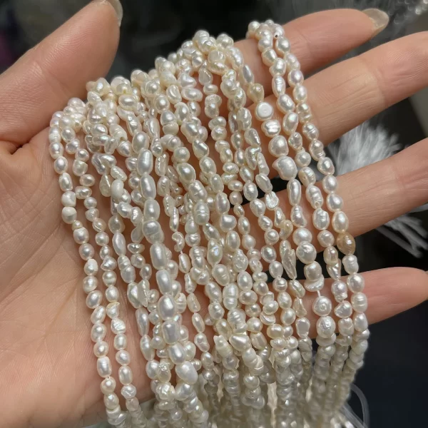 3 4mm 4 5mm irregularly shaped natural freshwater pearl strand beads for jewelry making diy women necklace bracelet accessories