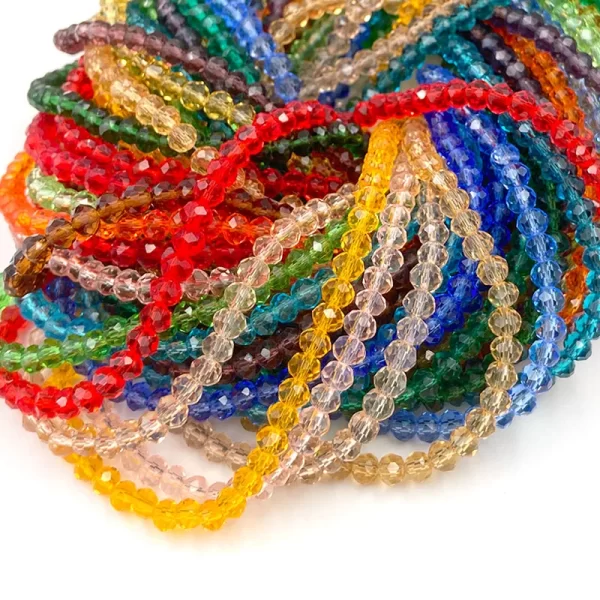 colorful 2/3/4/6/8mm rondelle austria faceted crystal glass beads loose spacer beads for jewelry making diy accessories