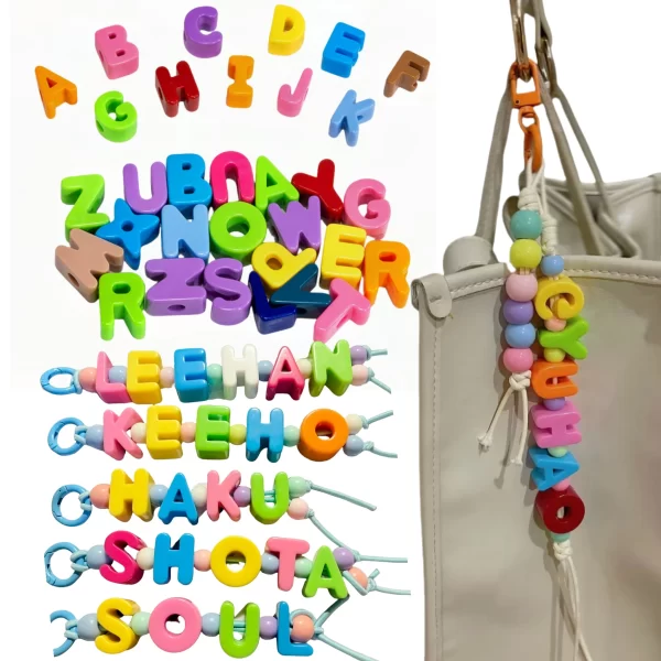 26 large 6mm hole letter beads 20mm a to z for diy jewelry making kit bracelet key chain and educators to learn letters