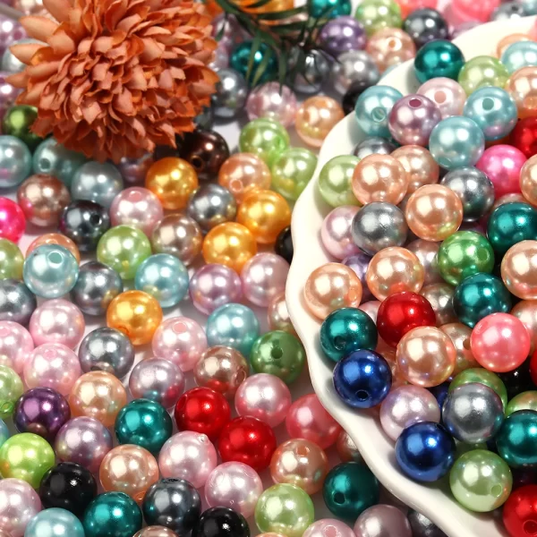 50 1000pcs/lot round abs imitation pearl beads loose beads plastic acrylic spacer bead for jewelry making diy bracelet necklace