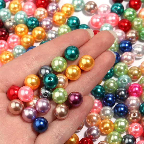 50 1000pcs/lot round abs imitation pearl beads loose beads plastic acrylic spacer bead for jewelry making diy bracelet necklace