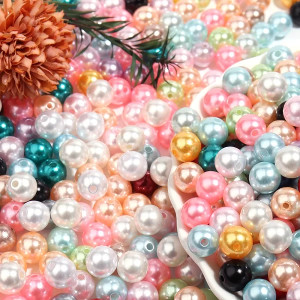 50 1000pcs/lot round abs imitation pearl beads loose beads plastic acrylic spacer bead for jewelry making diy bracelet necklace